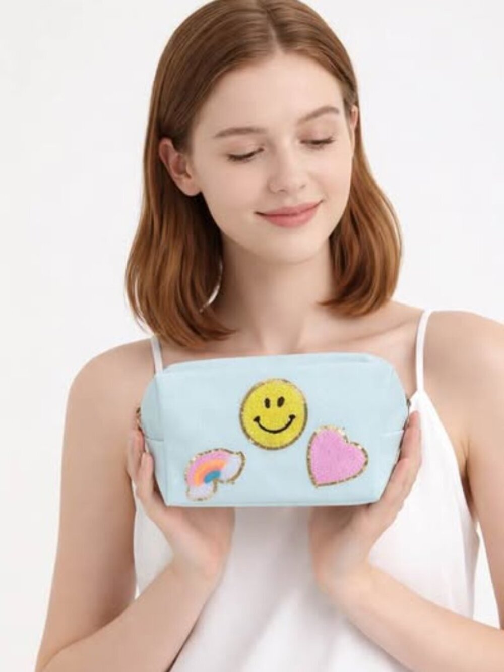Smiley Patches Make Up Bag